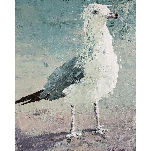 Beach Bird VII Black Modern Wood Framed Art Print with Double Matting by Cusson, Marie Elaine
