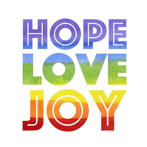 Rainbows VII-Hope  Love Joy White Modern Wood Framed Art Print by Reed, Tara