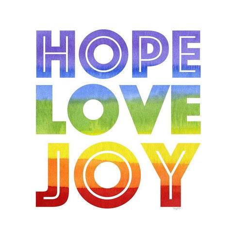 Rainbows VII-Hope  Love Joy White Modern Wood Framed Art Print with Double Matting by Reed, Tara