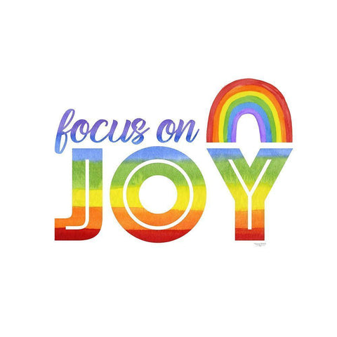 Rainbow Text I-Focus  on Joy Black Modern Wood Framed Art Print with Double Matting by Reed, Tara