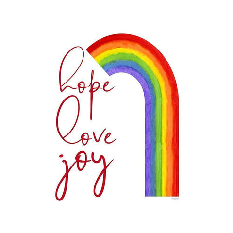 Rainbow and Sentiment  III-Hope Love Joy Black Modern Wood Framed Art Print by Reed, Tara