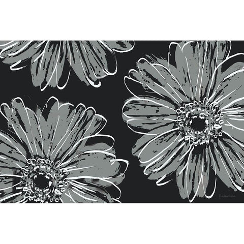 Flower Pop Sketch VII-Black BG Black Modern Wood Framed Art Print by Cusson, Marie Elaine