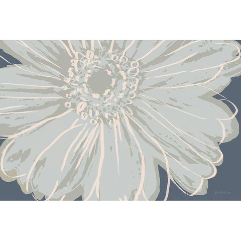 Flower Pop Sketch VIII-Blue BG White Modern Wood Framed Art Print by Cusson, Marie Elaine