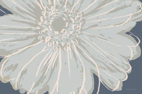 Flower Pop Sketch VIII-Blue BG Black Ornate Wood Framed Art Print with Double Matting by Cusson, Marie Elaine