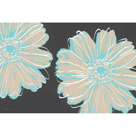Flower Pop Sketch IX-Charcoal BG White Modern Wood Framed Art Print by Cusson, Marie Elaine