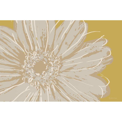 Flower Pop Sketch X-Yellow BG Black Modern Wood Framed Art Print by Cusson, Marie Elaine