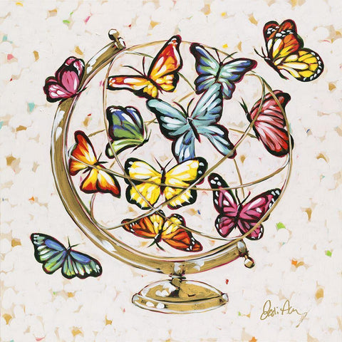 Globe Hope Gold Ornate Wood Framed Art Print with Double Matting by Augustine, Jodi