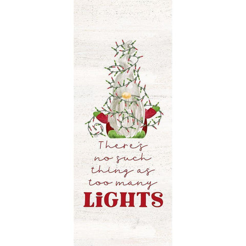 Gnome for Christmas Sentiment vertical II-Lights Gold Ornate Wood Framed Art Print with Double Matting by Reed, Tara