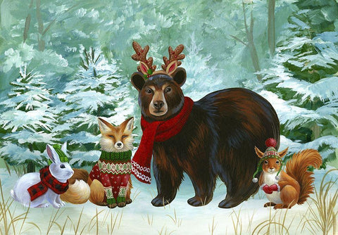 Winterscape landscape White Modern Wood Framed Art Print with Double Matting by Wilson, Kelsey