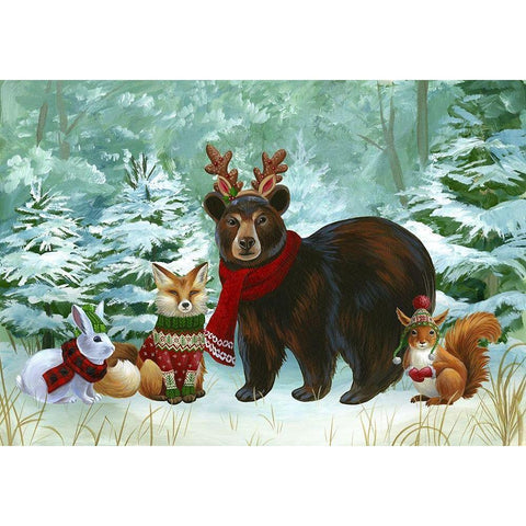 Winterscape landscape Black Modern Wood Framed Art Print by Wilson, Kelsey