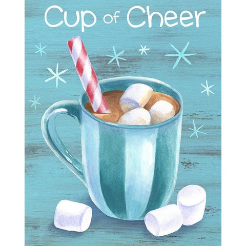 Peppermint Cocoa I-Cup of Cheer Black Modern Wood Framed Art Print by Wilson, Kelsey