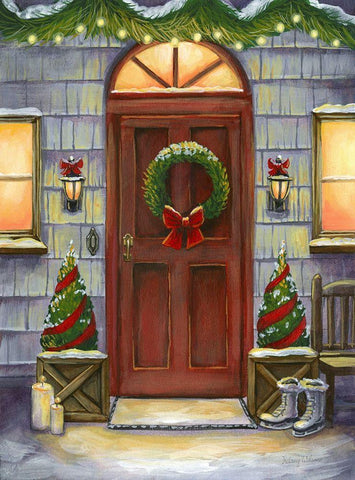 Cheery Threshold I White Modern Wood Framed Art Print with Double Matting by Wilson, Kelsey