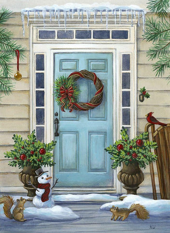 Cheery Threshold II White Modern Wood Framed Art Print with Double Matting by Wilson, Kelsey