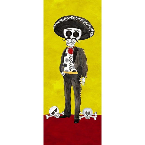 Day of the Dead vertical I White Modern Wood Framed Art Print by Reed, Tara