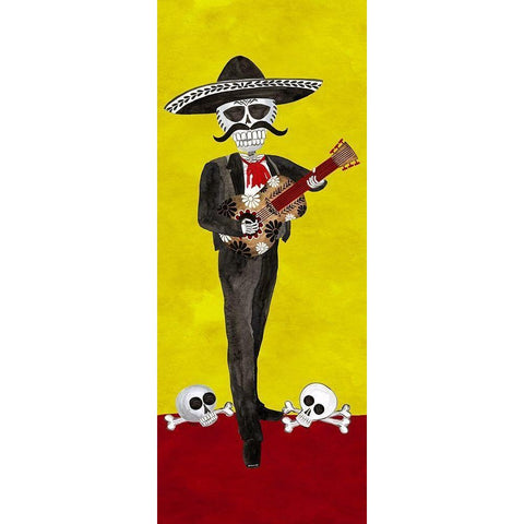 Day of the Dead vertical II White Modern Wood Framed Art Print by Reed, Tara