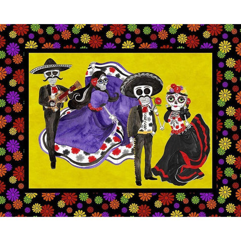 Day of the Dead landscape Gold Ornate Wood Framed Art Print with Double Matting by Reed, Tara