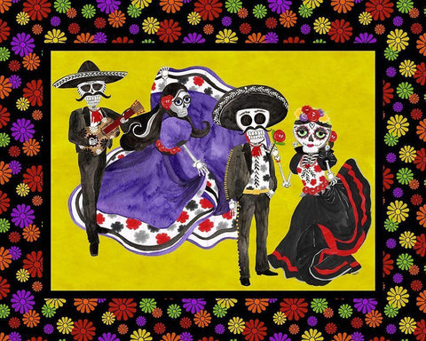 Day of the Dead landscape White Modern Wood Framed Art Print with Double Matting by Reed, Tara