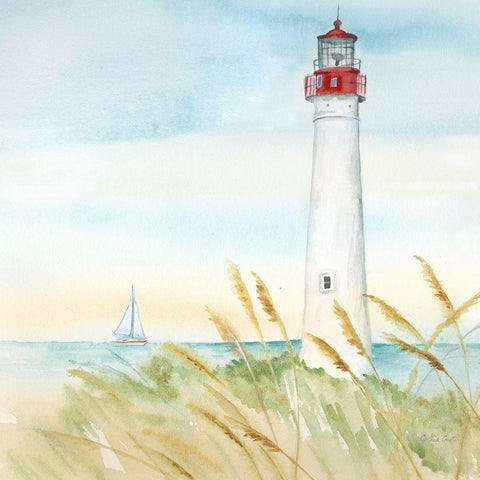 East Coast Lighthouse II White Modern Wood Framed Art Print by Coulter, Cynthia