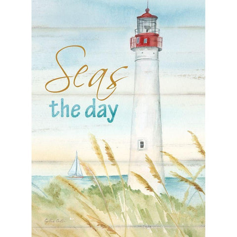 East Coast Lighthouse portrait II-Seas the day White Modern Wood Framed Art Print by Coulter, Cynthia