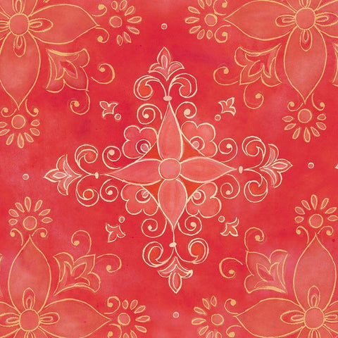 Garden Roses Medallion II Black Ornate Wood Framed Art Print with Double Matting by Coulter, Cynthia