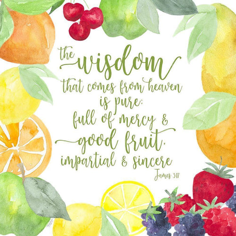 Fruit of the Spirit IV-Wisdom White Modern Wood Framed Art Print by Reed, Tara