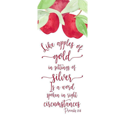 Fruit of the Spirit vertical II-Apples White Modern Wood Framed Art Print by Reed, Tara