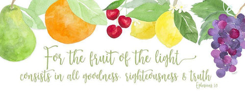 Fruit of the Spirit panel I-Fruit White Modern Wood Framed Art Print with Double Matting by Reed, Tara