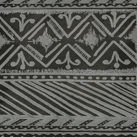 Boho Tribal Cloth II black White Modern Wood Framed Art Print by Tre Sorelle Studios
