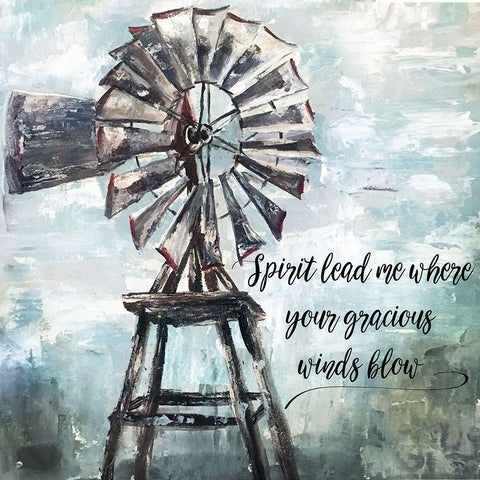 Primitive Windmill White Modern Wood Framed Art Print with Double Matting by Tre Sorelle Studios