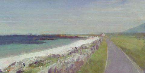 Scottish  Road White Modern Wood Framed Art Print with Double Matting by Bay, Noah