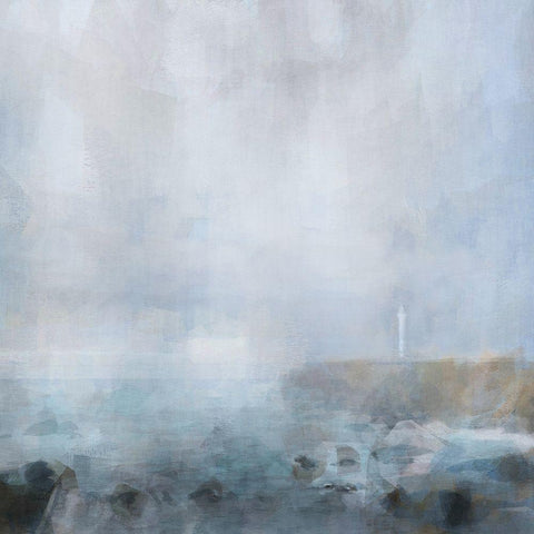 Headland  Light White Modern Wood Framed Art Print with Double Matting by Bay, Noah