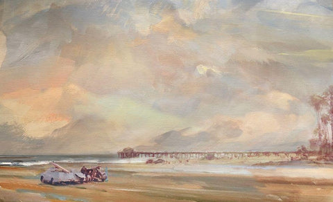 The  North Swell White Modern Wood Framed Art Print with Double Matting by Bay, Noah