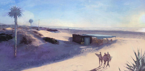 Three  Surfers Black Ornate Wood Framed Art Print with Double Matting by Bay, Noah