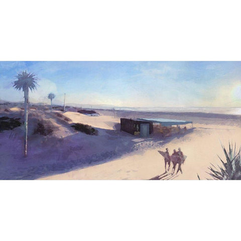 Three  Surfers Black Modern Wood Framed Art Print with Double Matting by Bay, Noah