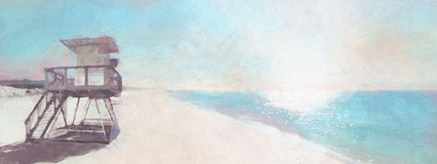 Solitary  Hut White Modern Wood Framed Art Print with Double Matting by Bay, Noah