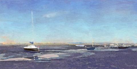 East  Head White Modern Wood Framed Art Print with Double Matting by Bay, Noah