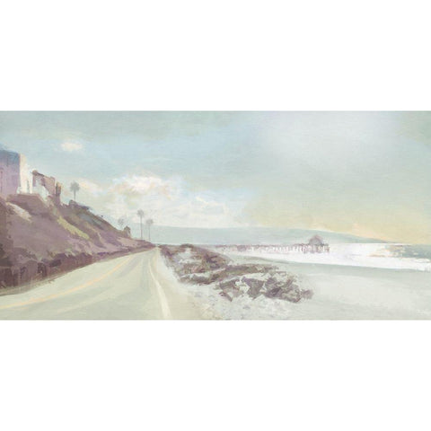 Towards  the Pier Black Modern Wood Framed Art Print with Double Matting by Bay, Noah