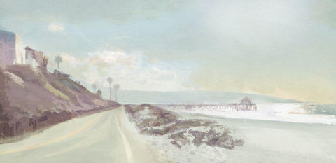 Towards  the Pier White Modern Wood Framed Art Print with Double Matting by Bay, Noah