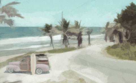 Woody  on the Coast White Modern Wood Framed Art Print with Double Matting by Bay, Noah