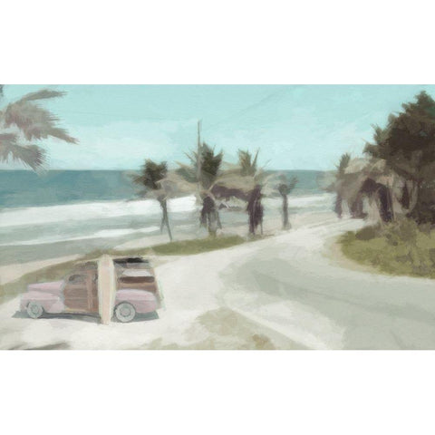 Woody  on the Coast Black Modern Wood Framed Art Print by Bay, Noah