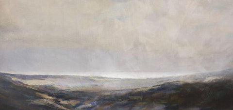 Distant  Sea Black Ornate Wood Framed Art Print with Double Matting by Bay, Noah