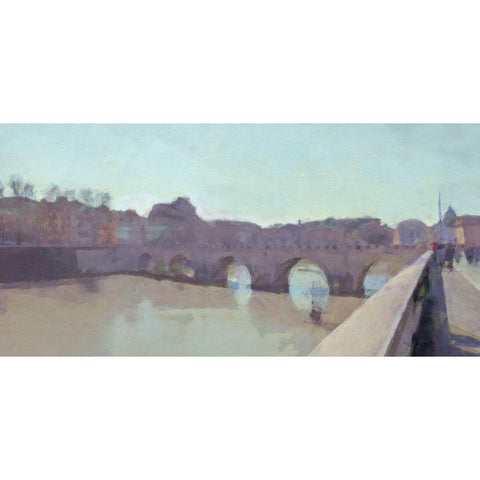 Ponte  Sant Angelo Black Modern Wood Framed Art Print by Bay, Noah