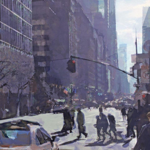 Angles  of New York White Modern Wood Framed Art Print by Bay, Noah