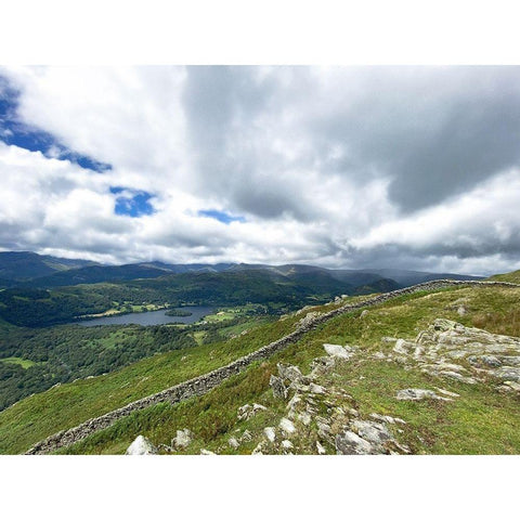 Mountain  View Black Modern Wood Framed Art Print with Double Matting by Bay, Noah