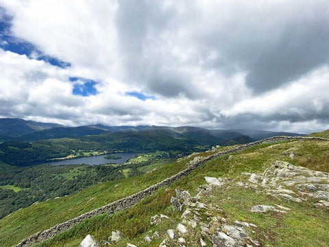 Mountain  View White Modern Wood Framed Art Print with Double Matting by Bay, Noah