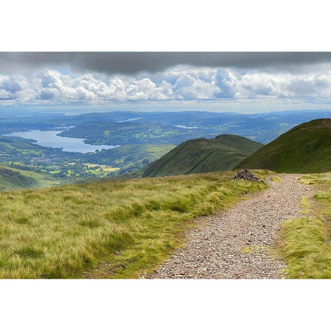 Green  Overlook Black Modern Wood Framed Art Print with Double Matting by Bay, Noah