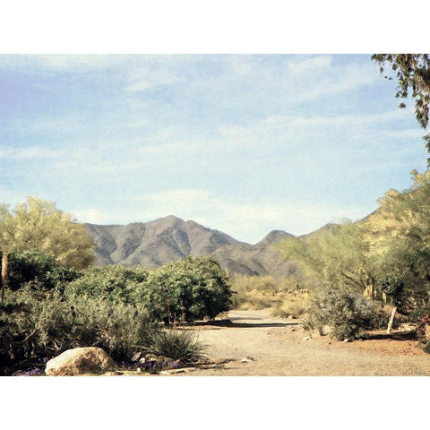 Desert Path White Modern Wood Framed Art Print by Grafitee Studios