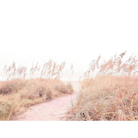 Walk  through the Grasses White Modern Wood Framed Art Print by Grafitee Studios