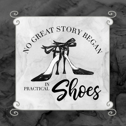 Fashion Humor IV-No Great Story Black Ornate Wood Framed Art Print with Double Matting by Reed, Tara