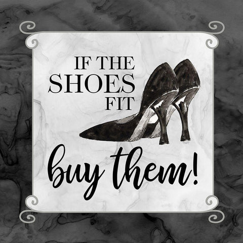 Fashion Humor V-Shoes Fit White Modern Wood Framed Art Print with Double Matting by Reed, Tara